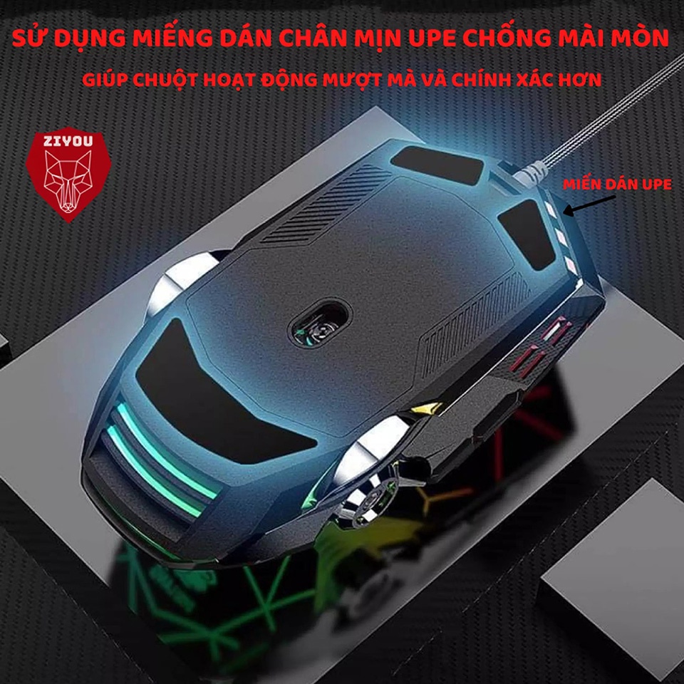 ⚡️FREESHIP⚡️Chuột Gaming Máy Tính ZIYOU LANG V8, LED RGB Đổi Màu Siêu Đẹp Kết Nối Máy Tính Laptop PC Qua Cổng USB