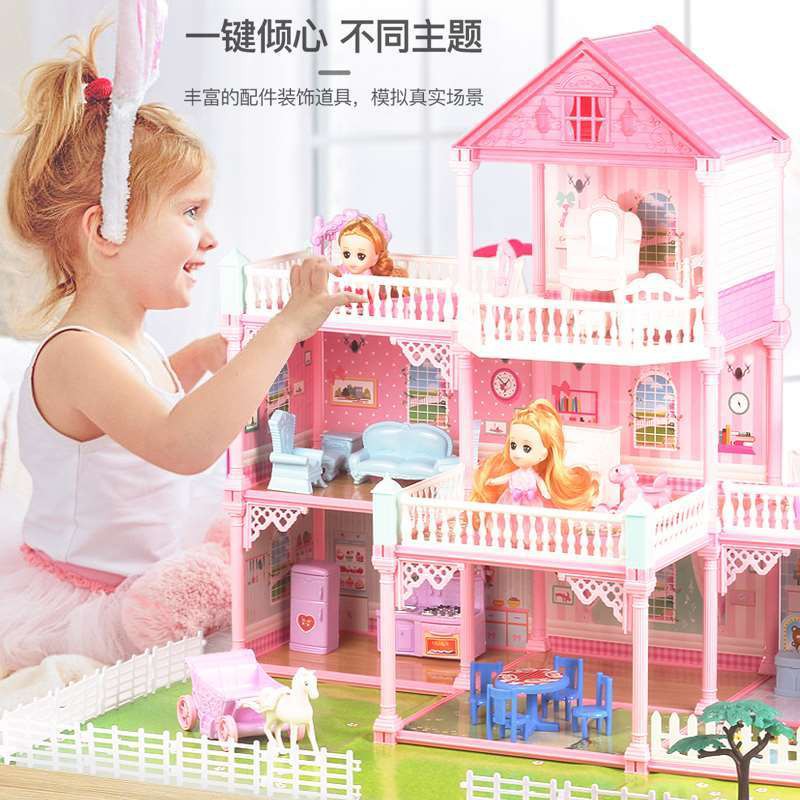 Bộ Đồ Chơi Ngôi Nhà Búp Bê Barbie Xinh Xắn Cho Bé Gái