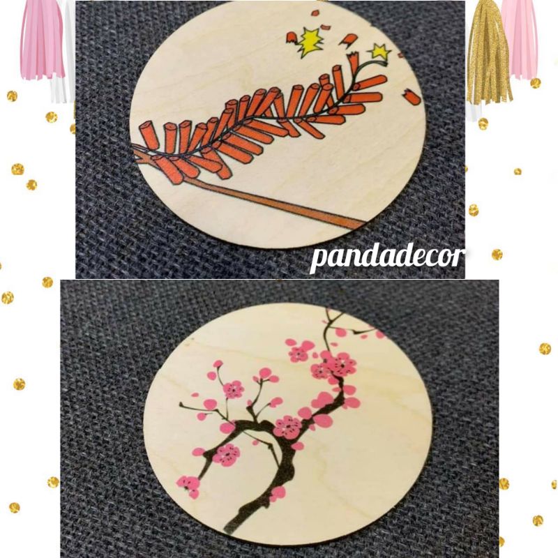 Bảng gỗ vẽ handmade trang trí TẾT DECOR, Trang trí cửa, bảng gỗ treo cửa
