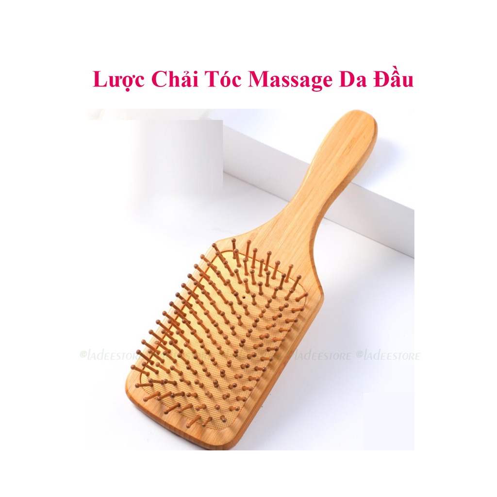 Lược Cán Gỗ Cao Cấp, Chải Rối Tóc, Chống Tĩnh Điện, Massage Da Đầu