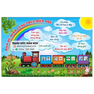 Tranh decal mầm non, góc nội quy