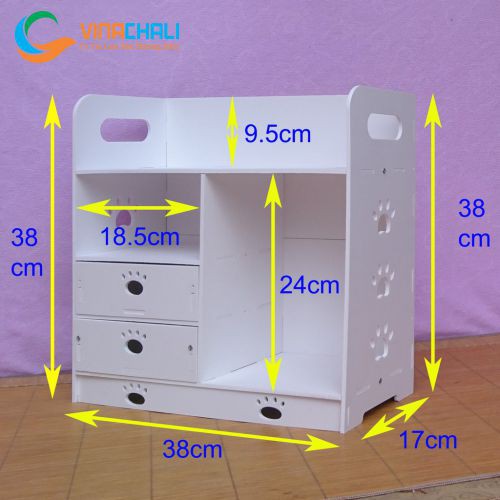 Kệ Đựng Mỹ Phẩm Đồ Trang Điểm Loại To 38cm Gỗ Nhựa PVC Cao Cấp