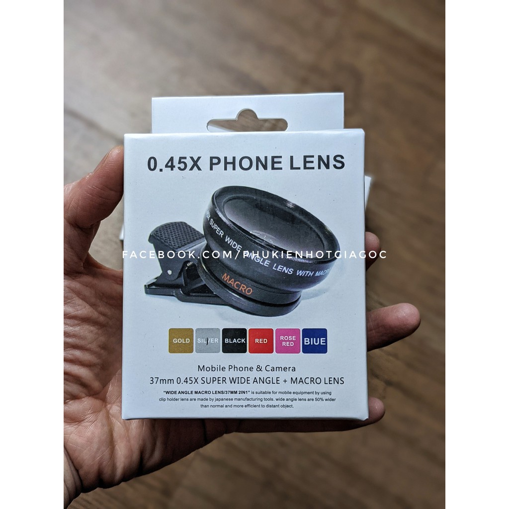 Lens camera góc rộng 0.45X và 15X dạng kẹp cho điện thoại