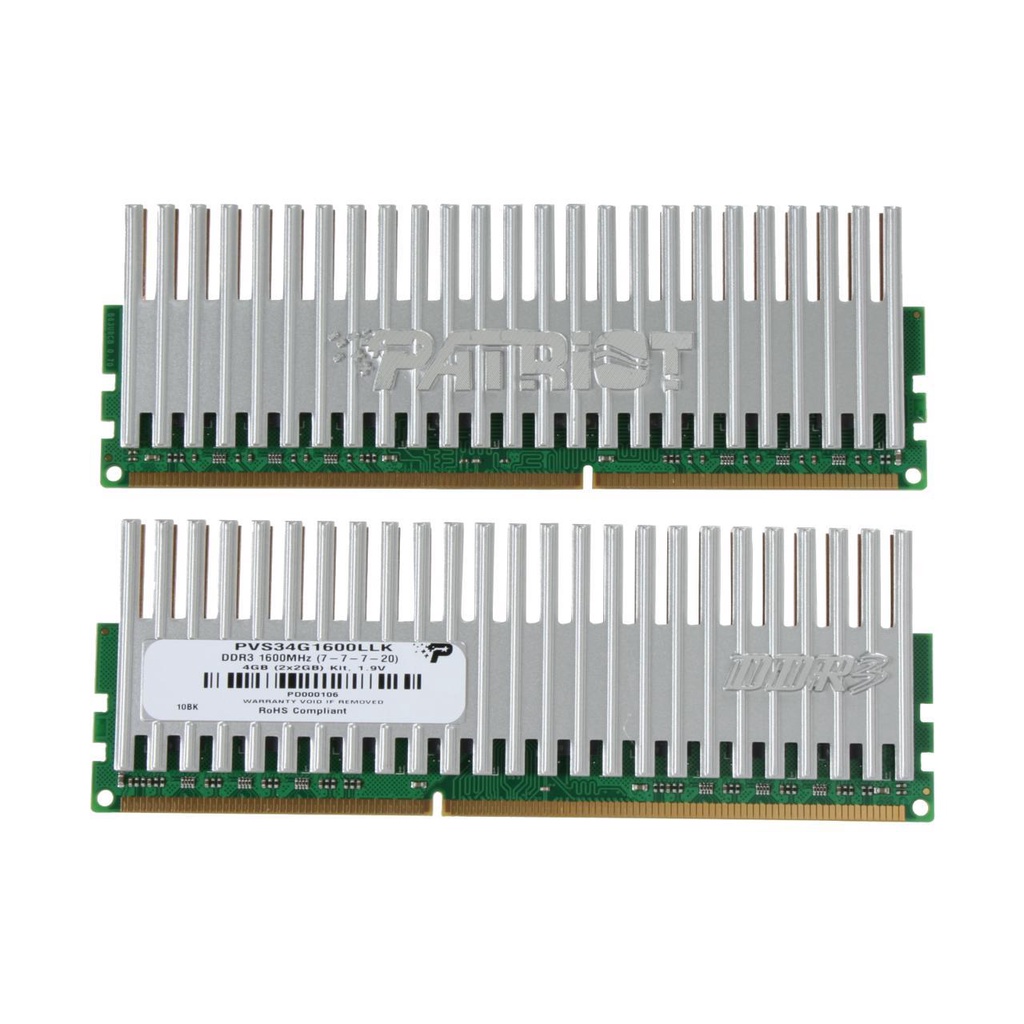 ram pc ddr3 Patriot Viper kit 4GB tức (2 x 2GB) buss 1600 cas 9 tản nhiệt như hình