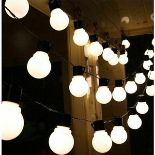 Dây đèn Ping pong light 20 bóng trang trí lều, dây đèn decor phòng 5M - có đuôi nối nhiều dây lại
