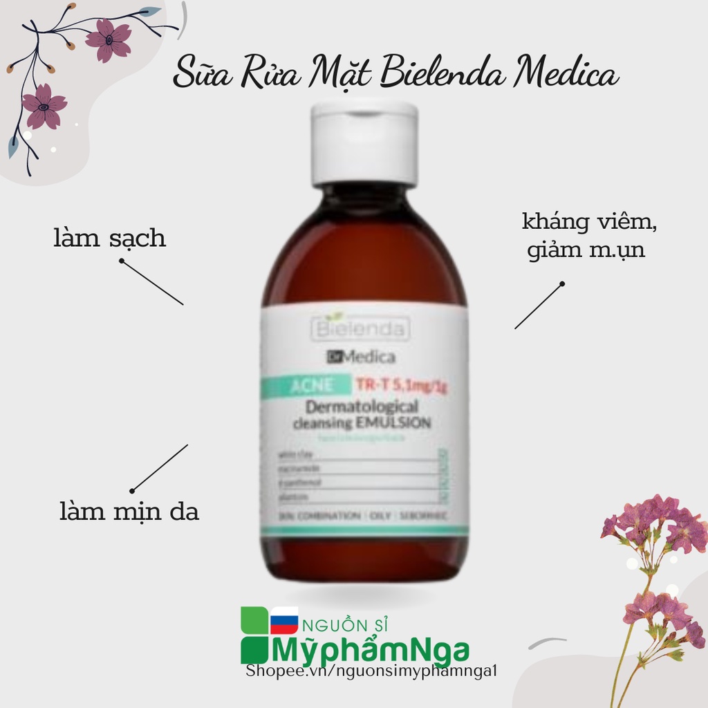 Sữa Rửa Mặt Bielenda Medica Da Dầu mụn, Hỗn Hợp
