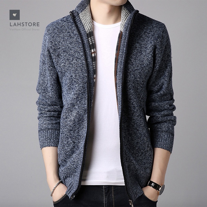 Áo khoác len nam 2 lớp trần bông LAHSTORE. Phong cách Nhật Bản, lịch lãm.