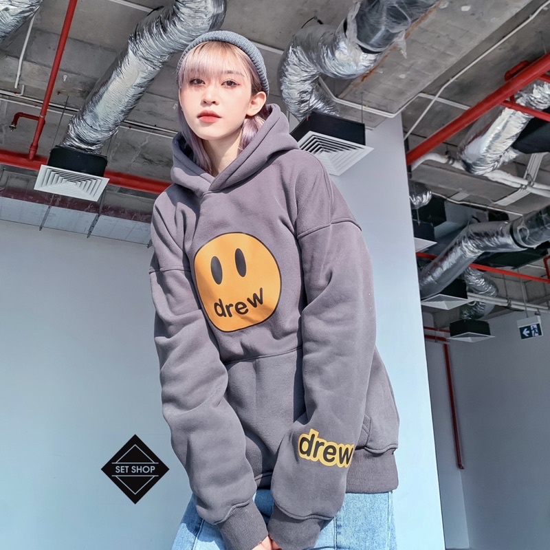 Áo hoodie DREW mặt cười nỉ bông dày ấm áp | BigBuy360 - bigbuy360.vn