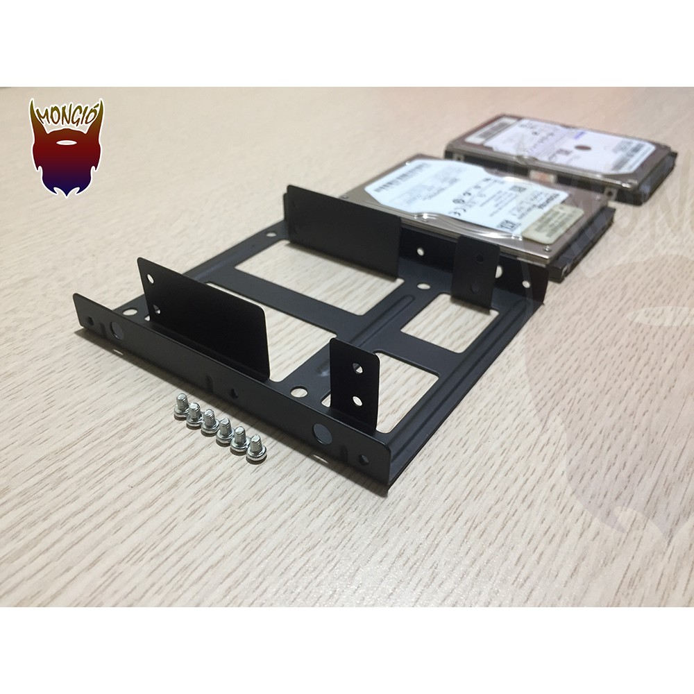Khay Lắp 2 ổ cứng SSD/HDD 2.5 vào khoang HDD 3.5 cho Desktop/PC