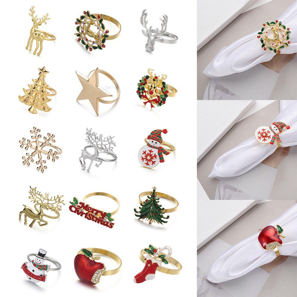 Nhẫn Giữ Khăn Ăn Hình Tuần Lộc / Ông Già Noel Trang Trí Cây Thông Noel DIY