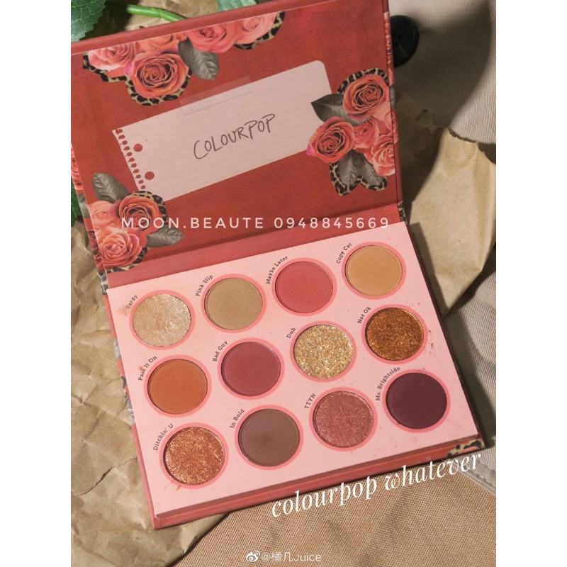 Bảng mắt Whatever Colourpop 12 ô tông cam đỏ siêu xinh