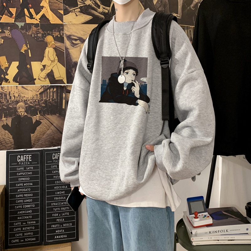 Áo nỉ tay dài cổ tròn thời trang dành cho nam