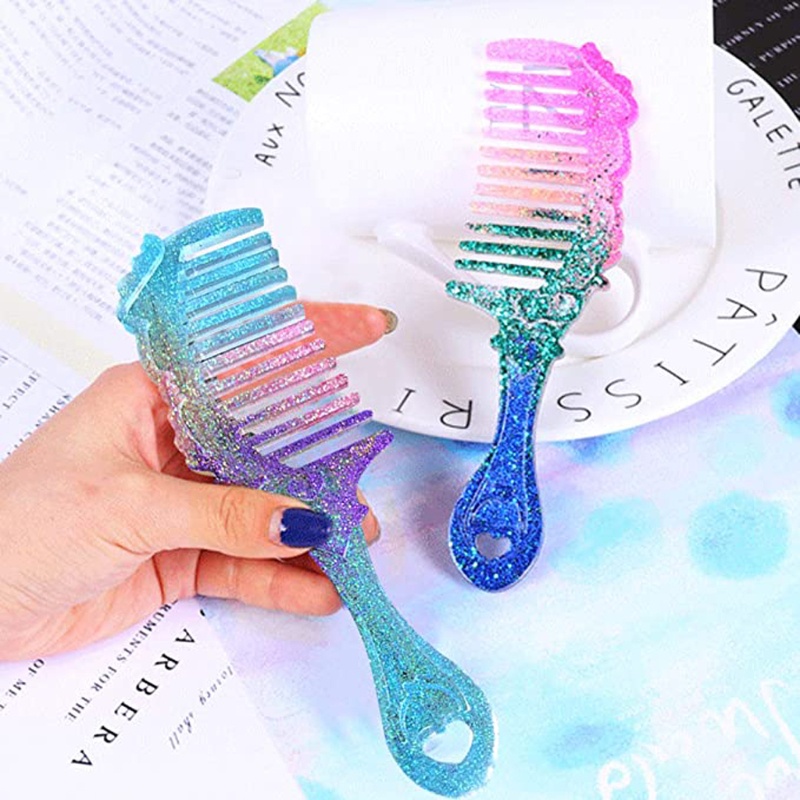 Bộ 2 Khuôn Silicone Làm Lược Nhựa Epoxy Và Lược Bán Trong Suốt DIY