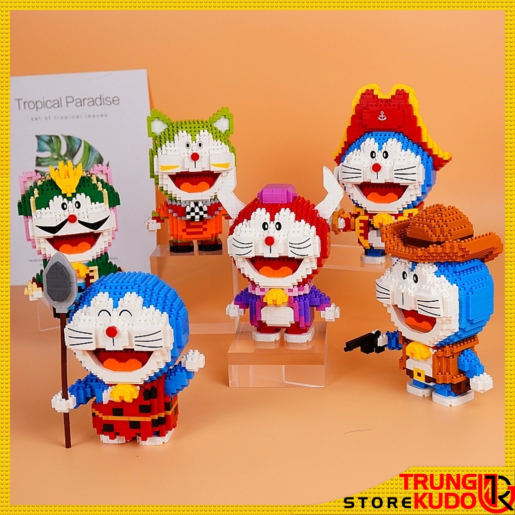 Mô hình Doremon nhiều mẫu dạng Đồ chơi xếp hình dùng làm quà tặng, đồ Decor