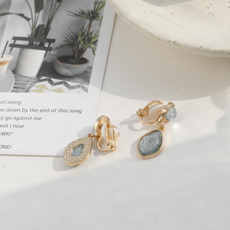 Bông tai màu xanh nước biển cao cấp MS175