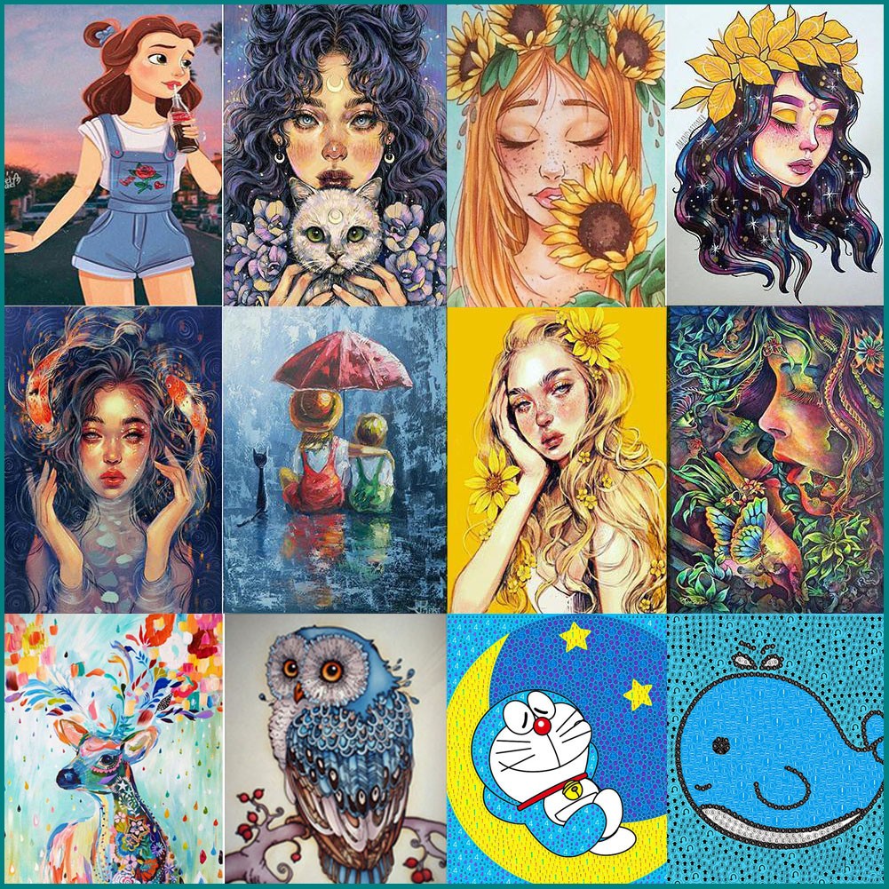 (Sẵn+đủ đồ) Tranh đính đá tự làm, tranh gắn đá 5D tự hoàn thành DIY BTS