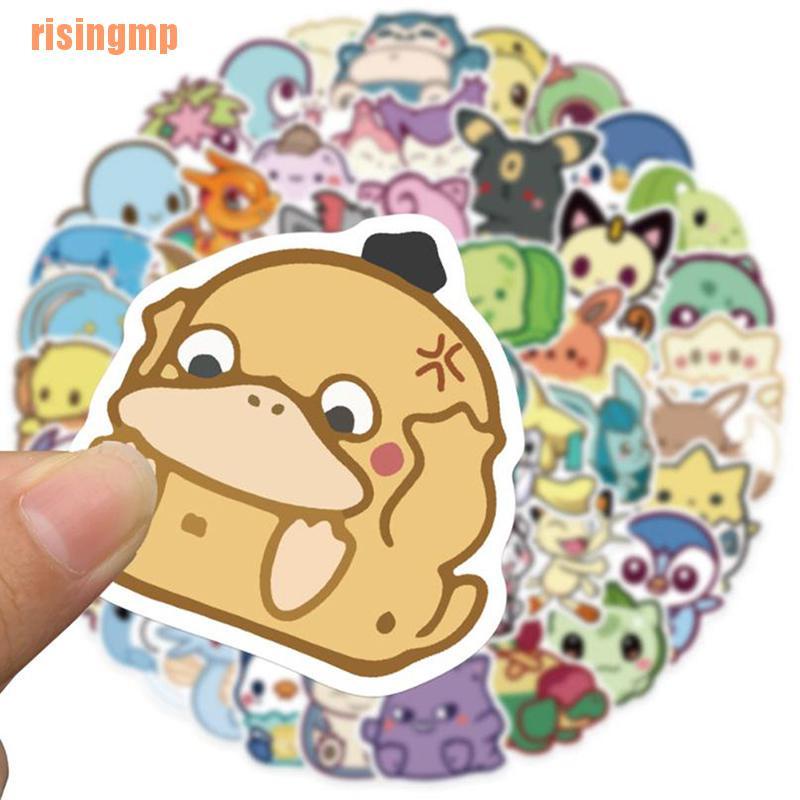 Bộ 50 Miếng Dán Trang Trí Hình Pokemon Pikachu Dễ Thương