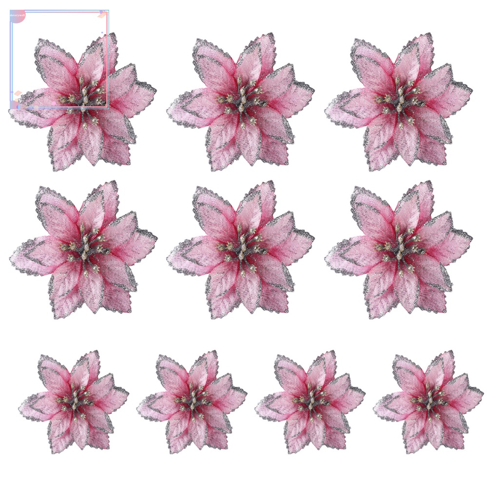 Bộ 10 Bông Hoa Giả Màu Sắc Tươi Sáng Dùng Trang Trí