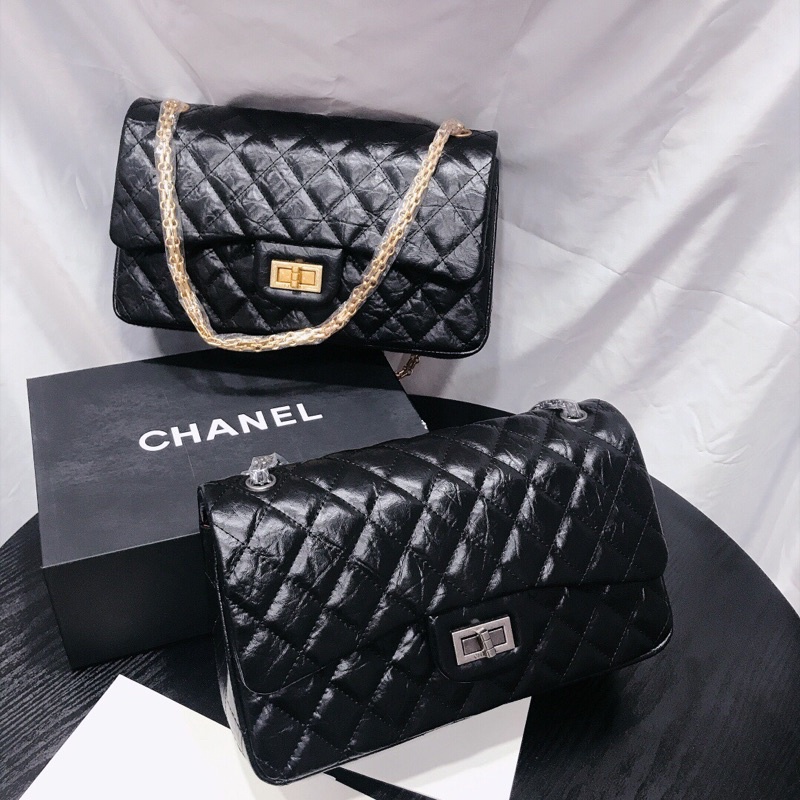 Túi đeo chéo nữ cao cấp logo thương hiệu Channel CN/CHANEL da thật mẫu mới màu đen trơn da mềm