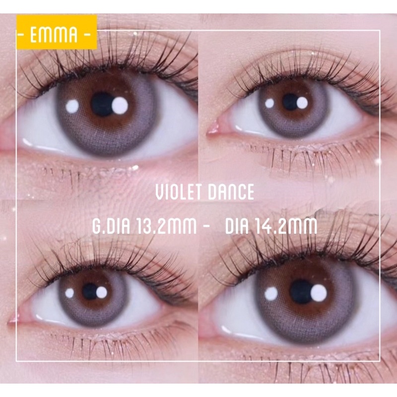 🍀Kính áp tròng 1 ngày Violet Dance - lens 1 ngày tím mix xám / Trang Emma Lens