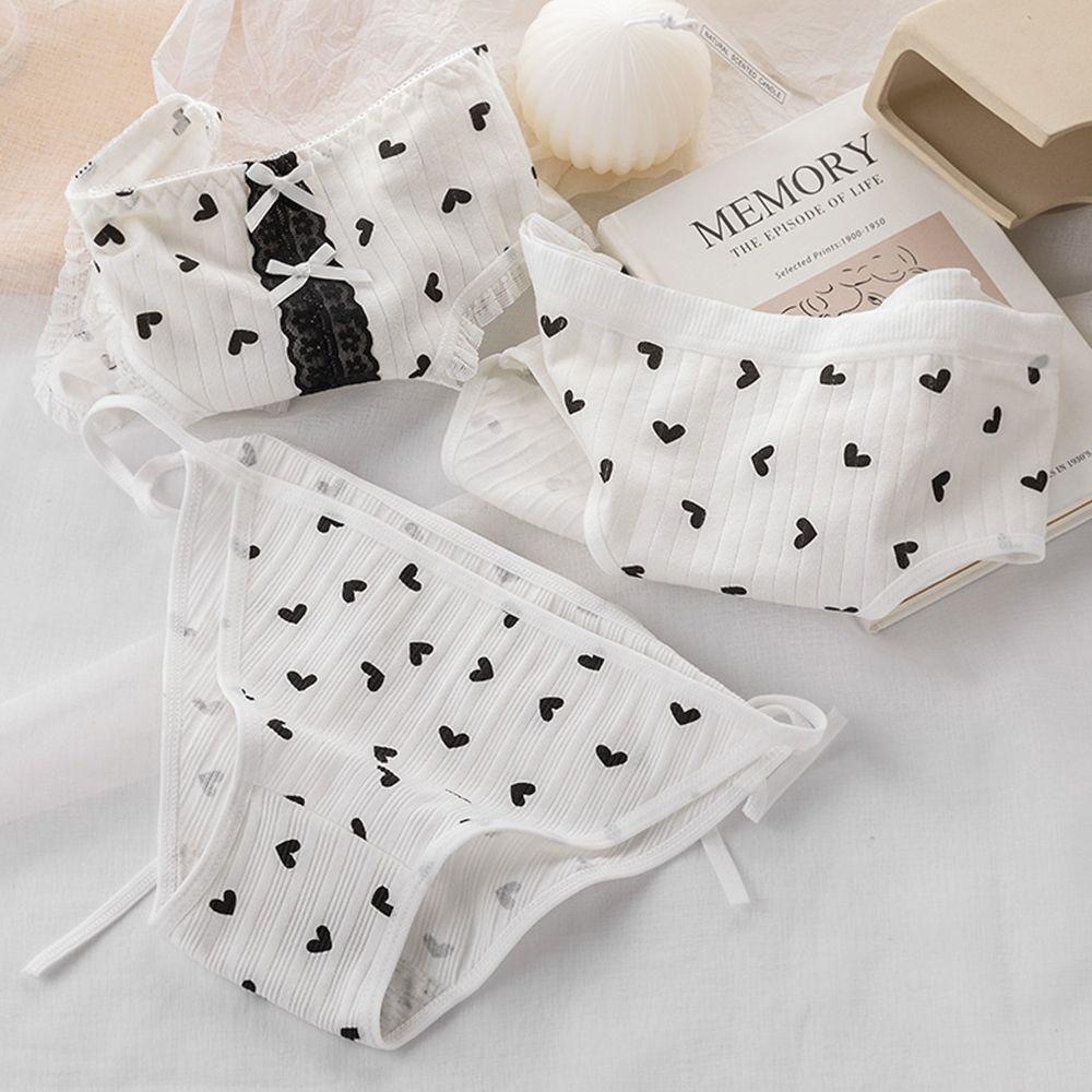 Quần Lót Cotton Lưng Vừa Phối Ren Thắt Nơ Kiểu Lolita Dễ Thương Cho Bạn Gái