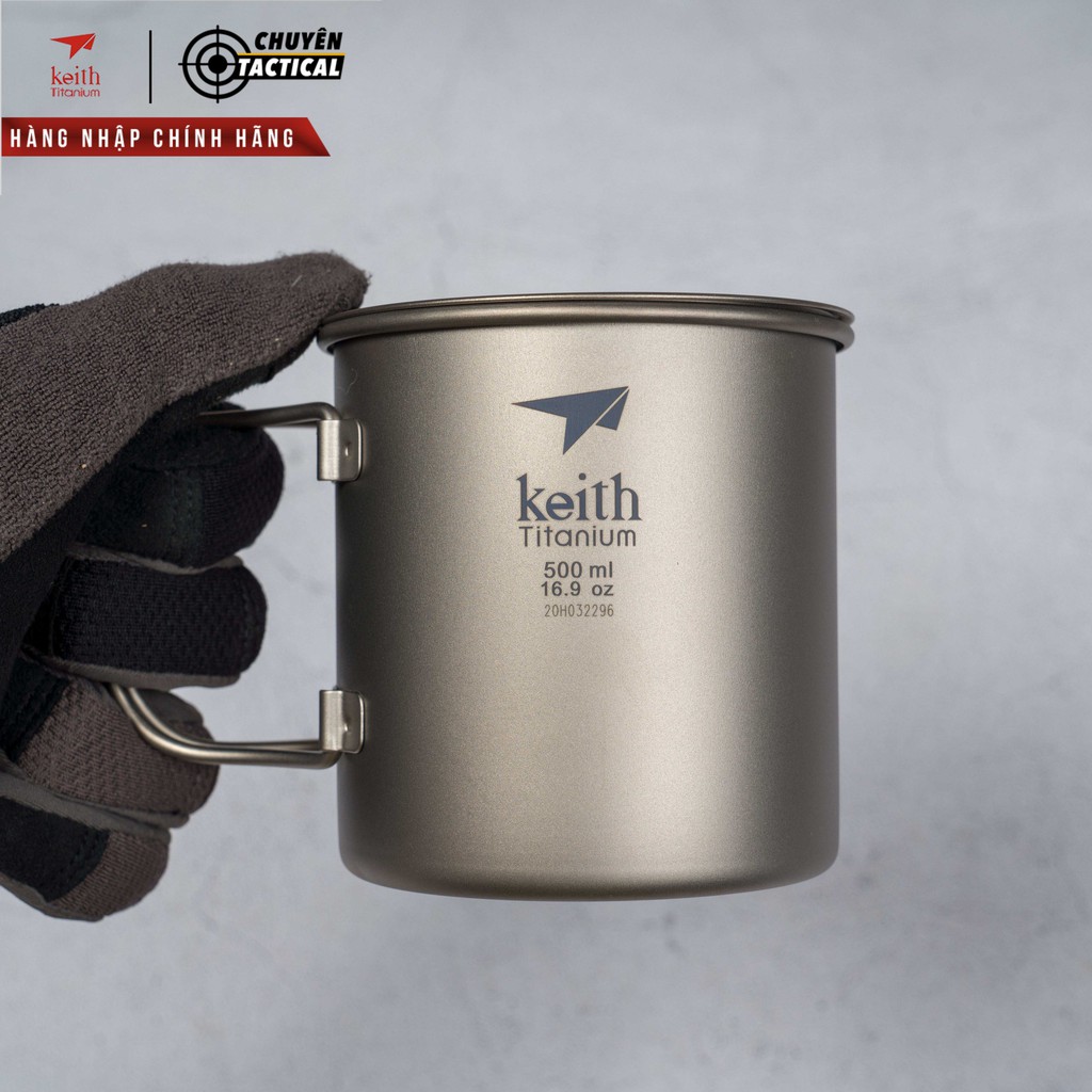 Ca Titanium 500ml 1 Lớp Đun Nấu kèm nắp Keith Ti3205