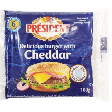 Phô mai cheddar lát President 100gr