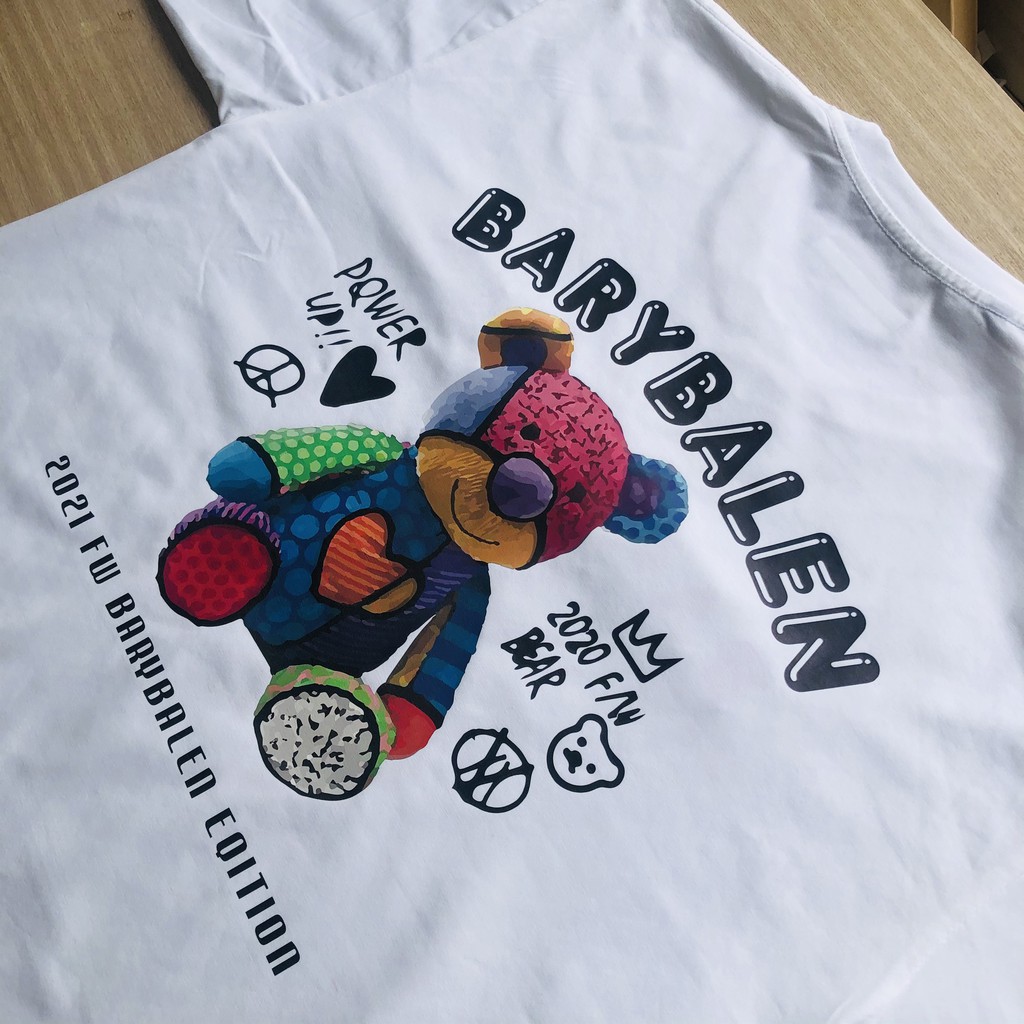 áo thun tay lỡ BARYBALEN BEAR COLOR COTTON 100%