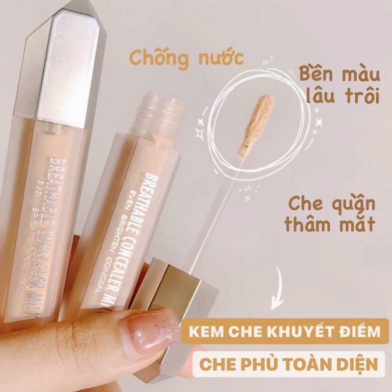 Kem Che Khuyết Điểm Thần Thánh HANRU Che Cao / Chống Thấm Nước / Giữ Màu Lâu Trôi Kem Che Khuyết Điểm Mịn Lì