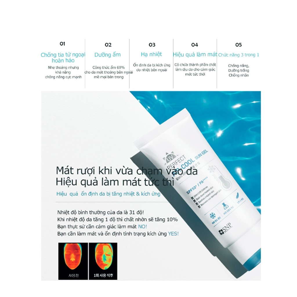 Kem Chống Nắng Mát Da Dưỡng Trắng Chống Lão Hóa - UV perfect Aircool Sun Gel SPF50+ PA++++ chăm sóc da kích ứng dưỡng da | BigBuy360 - bigbuy360.vn