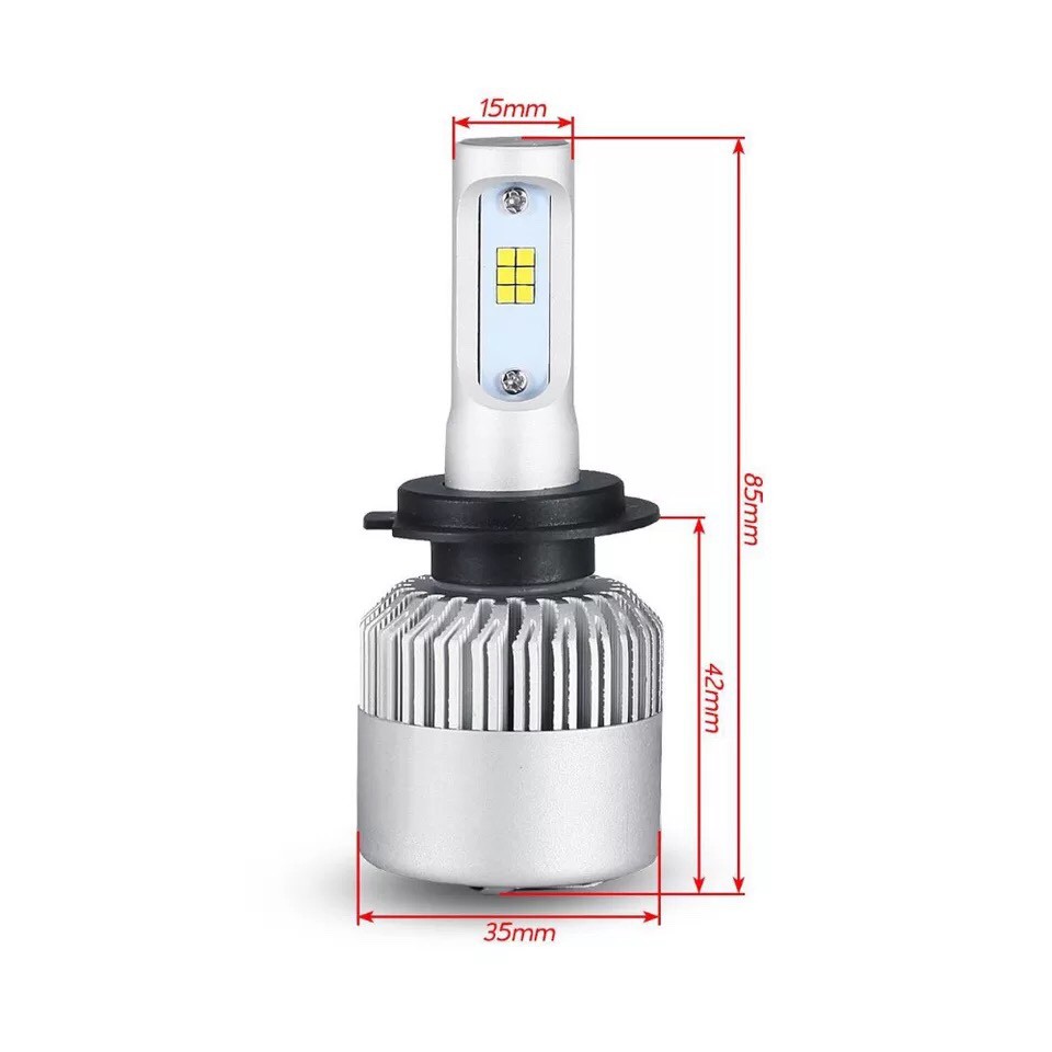 Bộ 2 bóng đèn LED S2 CSP ôtô H1,H4,H7,H11 36W 6000K