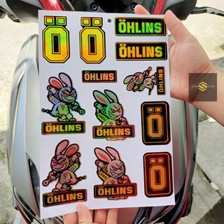 Tem chú thỏ Ohlin nóng giận cực Cool ngầu mạ Crom phản quang dán nhiều vị trí