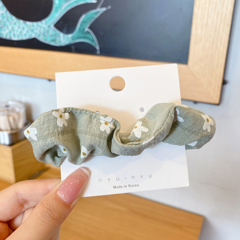 Dây cột tóc màu xanh lá đơn giản tinh tế thời trang mùa hè