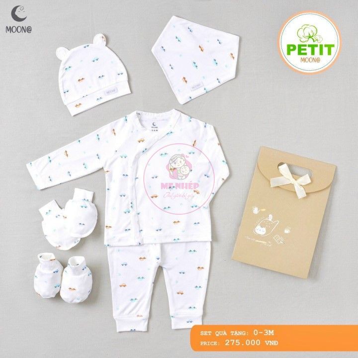 [MOON Thu Đông] Set quà tặng MOON được làm từ vải Petit cho bé sơ sinh 0-3M