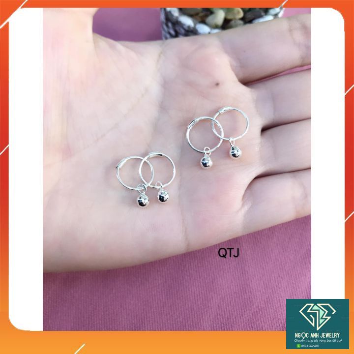 Bông tai bạc trẻ em-khuyên tai bạc cho bé yêu thời trang-45.