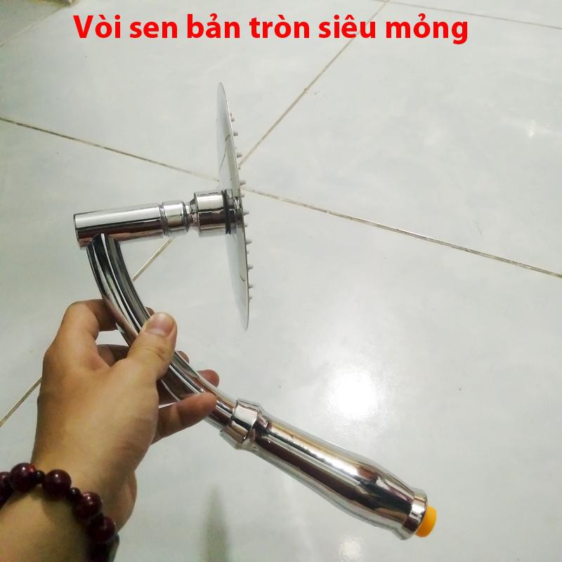 trọn Bộ vòi tắm Hoa sen Hàng xịn Bản lớn Tròn Kèm dây sen inox và Cài sen 5 chế độ - Bản Tròn XL9002D