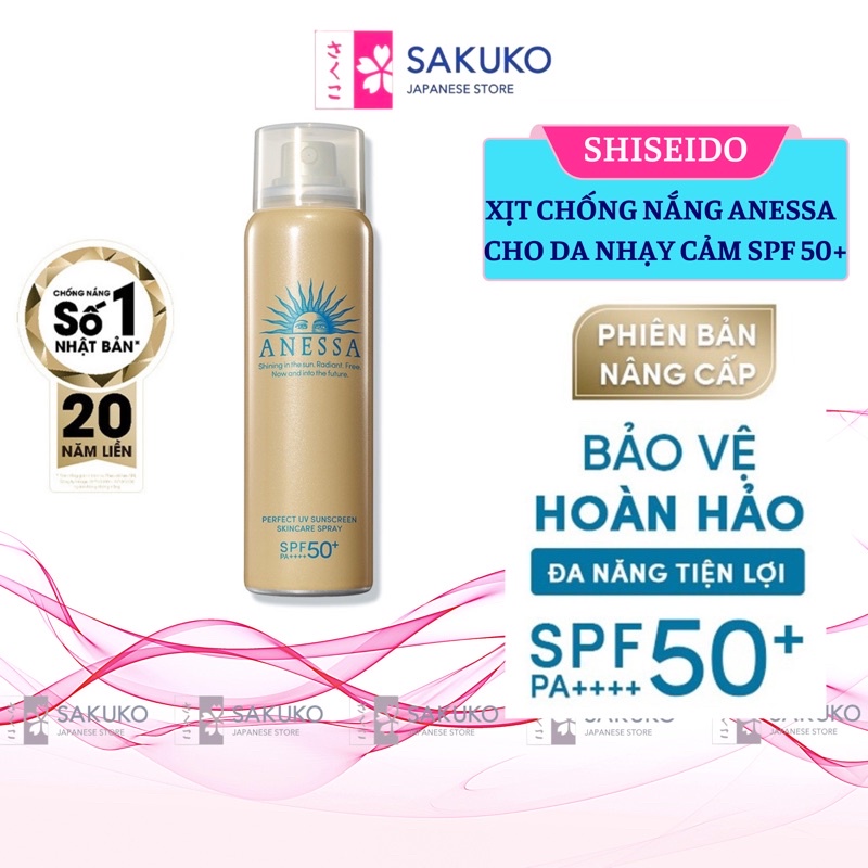 Xịt Chống Nắng Bảo Vệ Da Hoàn Hảo Anessa Perfect UV Sunscreen Skincare Spray Nhật Bản 60g - SAKUKO