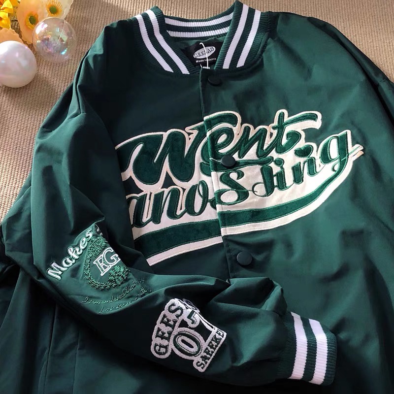 Áo khoác nam bomber nam nữ Went dáng varsity vải nỉ cotton 2 lớp phong cách ulzzang MB017