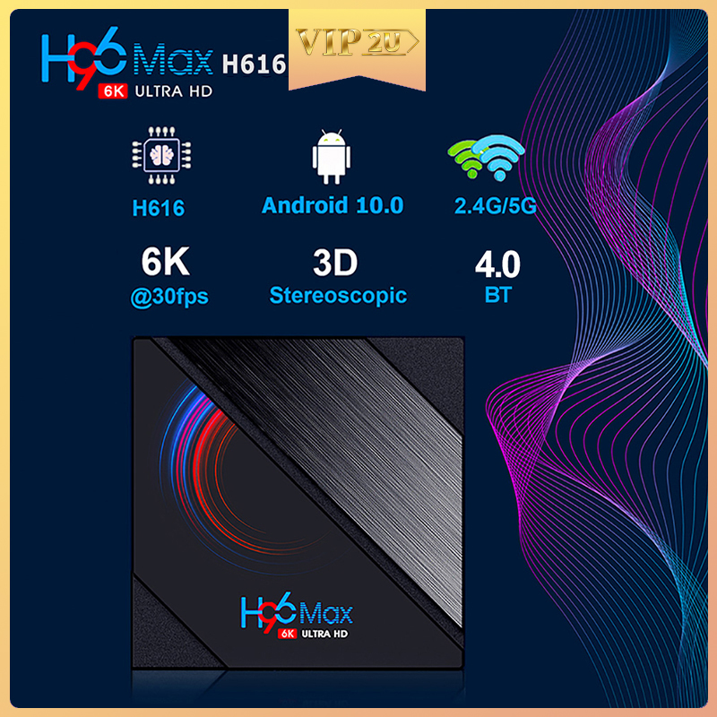 Bộ Tv Box H96 Max H616 Android 10 4g 64gb 1080p 6k Bt