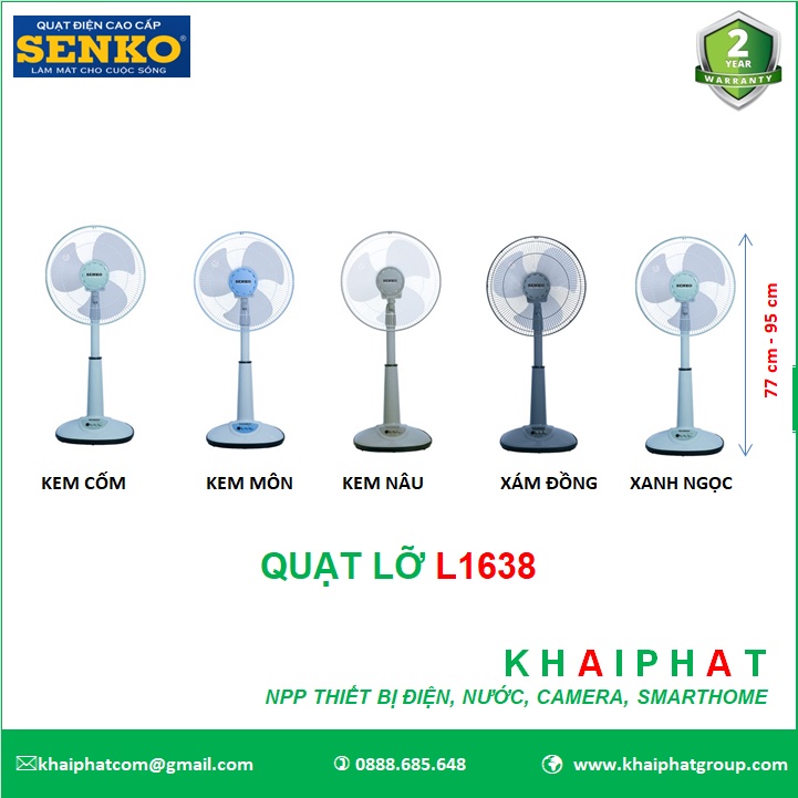 Quạt Điện Đứng Lỡ Lững Thân Nhựa B4 L1638 L1338 LS1630 Senko 47W Chính Hãng, Giá Rẻ - Khải Phước Electric