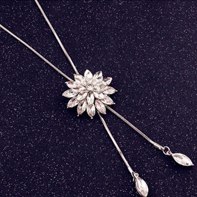Dây Chuyền Hợp Kim Hình Hoa Tuyết Đính Đá Xinh Xắn