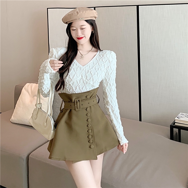 Chân váy lưng cao dáng ôm họa tiết hoa thời trang thu đông