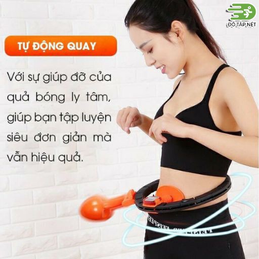 Vòng lắc bụng thông minh vòng lắc eo giảm mỡ, massage cơ bụng, tự động đếm Hula