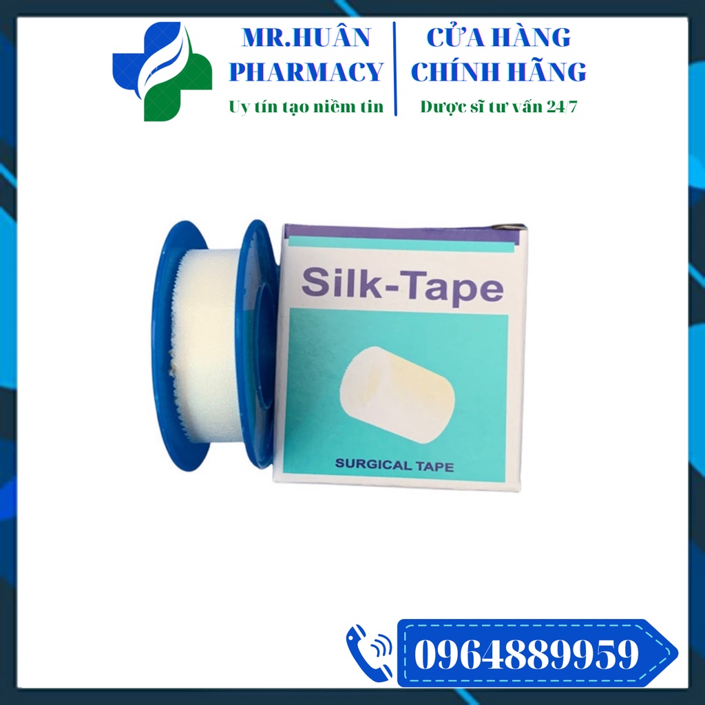 Băng dính vải Silk-Tape - Dùng băng vết thương, cố định kinh truyền, dụng cụ y khoa