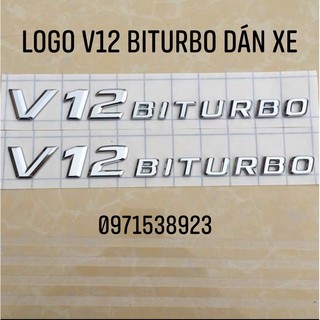 logo chữ V12 biturbo V8 biturbo dán đuôi xe mercedes-benz dán thân xe hàng xịn cao cấp
