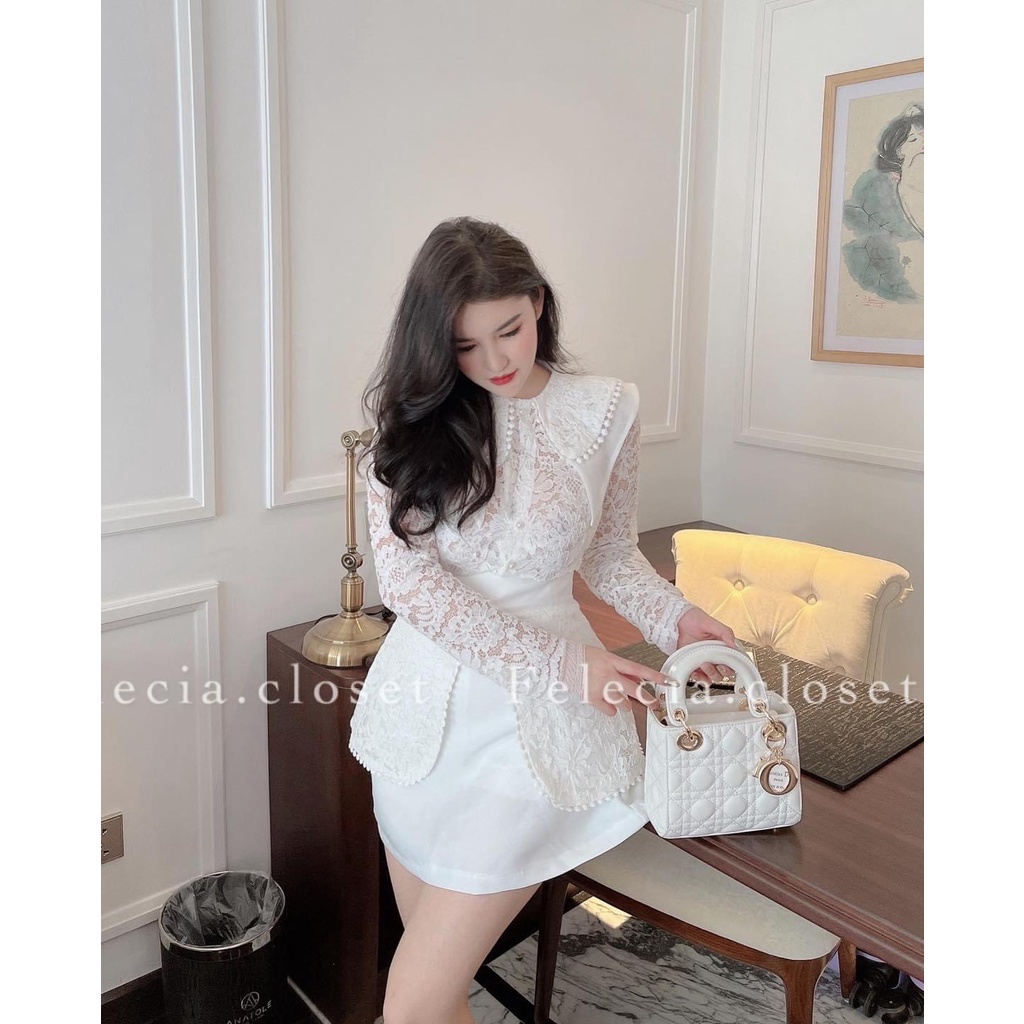SET VÁY REN TRẮNG TIỂU THƯ THIẾT KẾ SANG CHẢNH SIÊU XINH