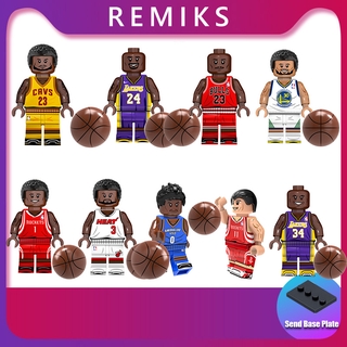 Mô Hình Đồ Chơi Lắp Ráp Nhân Vật Vận Động Viên Bóng Rổ NBA Minifigures Jordan Kobe James Curry