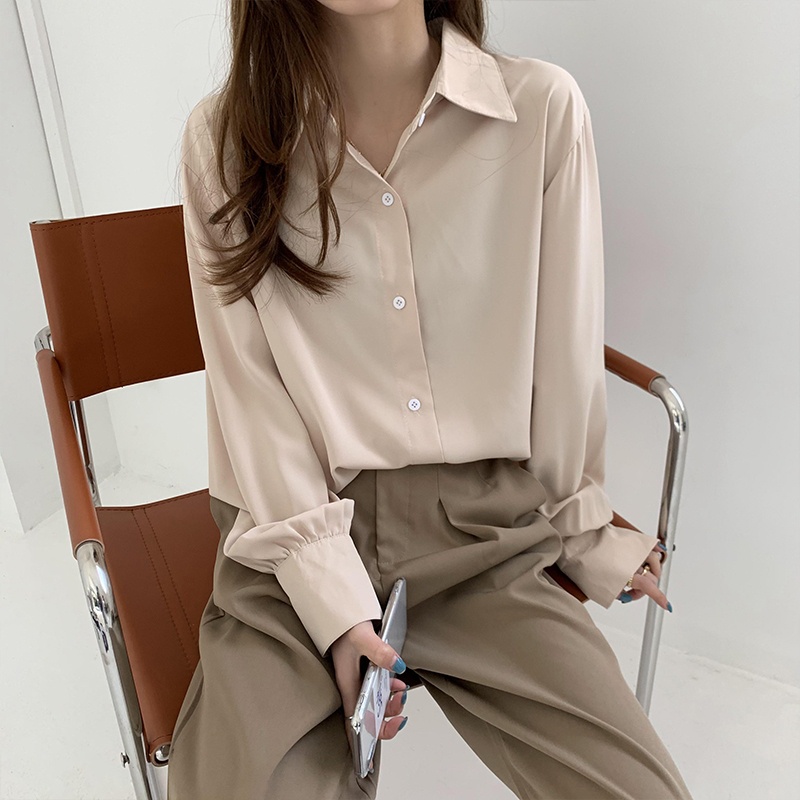 Áo Sơ Mi Nữ Tay Dài Màu Sắc Thời Trang Thanh Lịch Hàng Loại 1 Chất Đẹp Đi Học Đi Làm