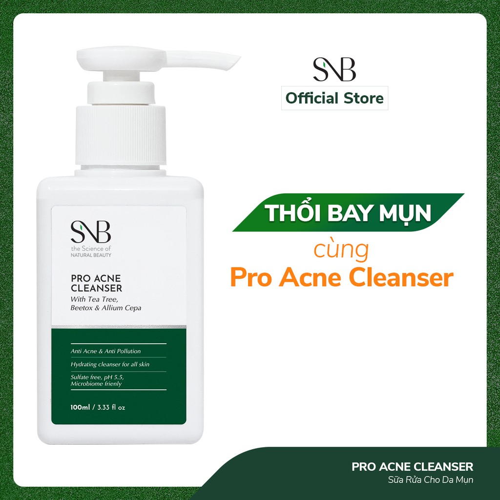 Sữa Rửa Mặt Cho Da Mụn PRO ACNE CLEANSER - Giảm Mụn, Làm Sạch Da, Thu Nhỏ Lỗ Chân Lông