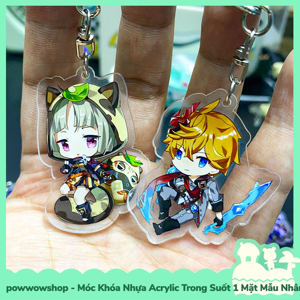 [Sẵn VN - Hỏa Tốc] Móc Khóa Nhựa Acrylic 1 Mặt Trong Suốt Mẫu Nhân Vật Game Genshin Impact Cute Chibi Perform